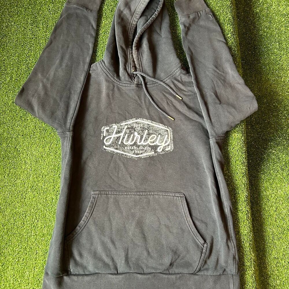 Hurley Men's Black and Grey Hoodie